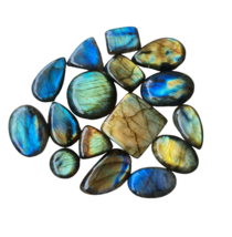 Mix Shape Labradorite Cabochon, 500 Cts 14-17 Pcs Multi Fire Labradorite Cabs. - £21.64 GBP