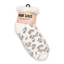 2 Pack Muk Luks Womens Short Cabin Socks Fully Lined Shoe Size 6-10 Cheetah - £6.94 GBP
