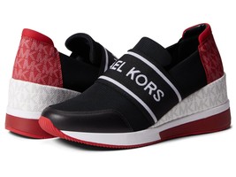 Michael Kors Women&#39;s Felix Trainer Sneakers Black Red Signature Logo 9.5... - $2,395.52 MXN