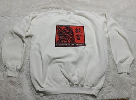 Sweatshirt Forbidden City Beijing China Dragon White Crewneck XL 80S 90S... - $19.20