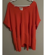 Cotton Bleu Tiered Top 3X Coral/Hot Red NWT - $35.00