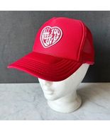 Vintage All You Need Is Love Cap Snapback Trucker Hat Red &amp; White - One ... - $46.29 CAD