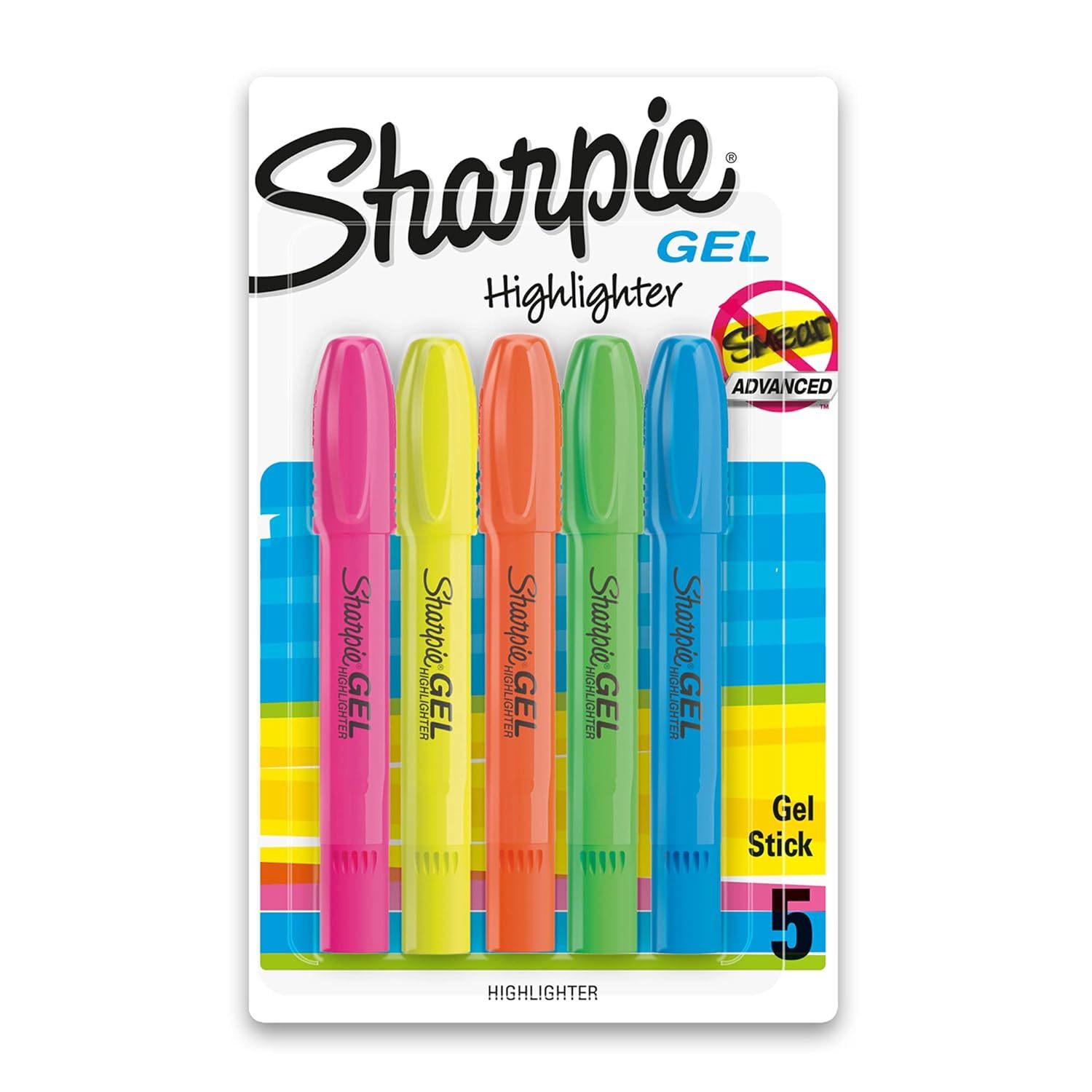 Sharpie Gel Highlighters, Bullet Tip, Assorted Colors, 5 Count - $18.04