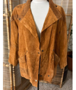 Vintage Tannery West suede leather jacket coat oversized unique trendy s... - $107.30 CAD