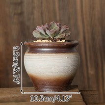 Korean Ins Vintage Line Handmade Ceramic Flower Pot Pastoral Succulents Green Pl - £37.41 GBP