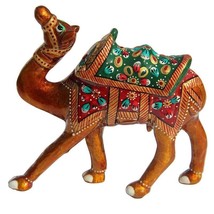 Hand Painted Metal Enameled Camel  Showpiece Metal Handcrafted Camel Showpiece - £19.44 GBP