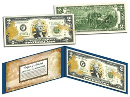 United States Air Force $2 Bill U.S. Legal Tender Gold Leaf Laser Line Military - £11.17 GBP