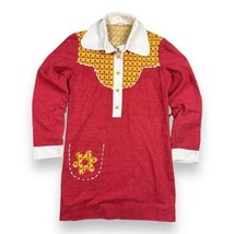Vtg Tres Petite Of Dallas Country Shirt Dress Tunic Red Strawberry Yoke ... - $24.26