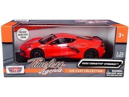 2020 Chevrolet Corvette C8 Stingray Red with Silver Racing Stripes &quot;Time... - £30.89 GBP