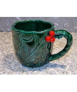 Vintage Lefton Holly Christmas Eggnog Mug #1366 w/ Label - £7.08 GBP