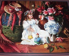 Home Interiors Victorian Floral Doll Picture Grandma's Attic by DI GIACOMO Homco - $149.00