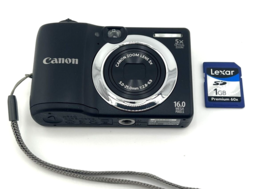 Canon PowerShot A1400 HD 16MP Digital Camera Black 8gb 5x Zoom Tested - £72.95 GBP