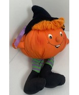 Vtg Hallmark Halloween Pumpkin Witch Shelf Sitter Bean Bag Decoration 19... - £6.00 GBP