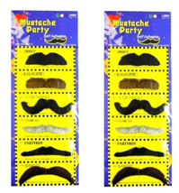 6 ASST FAKE MUSTACHE trick dress up costumes wig joke - £5.21 GBP