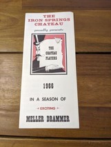 1966 The Iron Springs Chateau The Chateau Players Show Flyer Pamphlet - £63.10 GBP