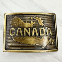 Vintage Gold Tone Canada Map Belt Buckle - £15.51 GBP