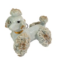 Poodle Figurine Spaghetti Trim Dog Porcelain Figure Vintage Small Miniature 2&quot; - £10.17 GBP