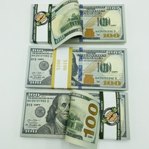 Prop Money Real Size Full Printed Double Sided New Ages Stack 25 Pcs $100 - $16.99