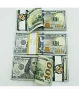  Prop Money Real Size Full Printed Double Sided New Ages Stack 25 Pcs $100 - £13.58 GBP