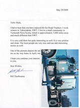 Bill Thorbourne Ice Road Truckers 2009 Hand Signed Letter &amp; Photo - £8.68 GBP