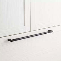 New 18&quot; Matte Black Lunata Solid Brass Appliance Pull by Signature Hardware - £86.48 GBP