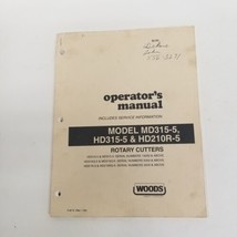 Woods Rotary Cutters Model MD315-5, HD315-5, HD210R-5 Operator&#39;s Manual - $14.80