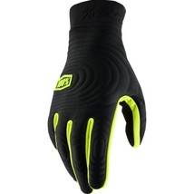 100% Mens Offroad Brisker Xtreme Gloves Black/Fluorescent Yellow Lg - £35.15 GBP