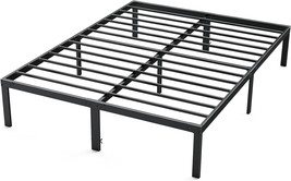 Dumos Bed Frame: Zinc-Plated Queen Size Platform Bed Frame With Steel Slat - £58.14 GBP