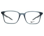 Nike Eyeglasses Frames 7126 410 Clear Translucent Blue Square Browline 5... - $111.98