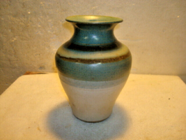 Ceramic  Winegar Pottery Blue Brown Cream Vase  Made in USA - £27.54 GBP