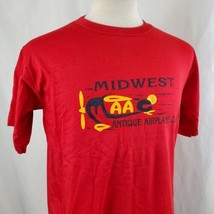 Vintage Midwest Antique Airplane Club T-Shirt Large Single Stitch Deadstock 80s - £23.91 GBP