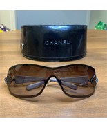 Chanel Bronze Tone/Brown Gradient 4164-B Camelia Shield Sunglasses w/ Case - $212.85