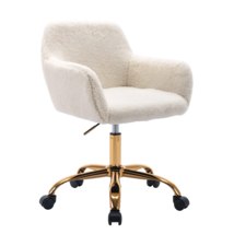 Kcc Faux Fur Office Desk Chair Comfy Swivel Armchair Wheels Upholstered ... - $138.99