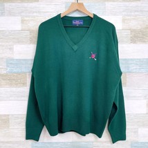 POLO Ralph Lauren Pure Cashmere Sweater Dark Green Golf Shield Logo VTG ... - £154.79 GBP