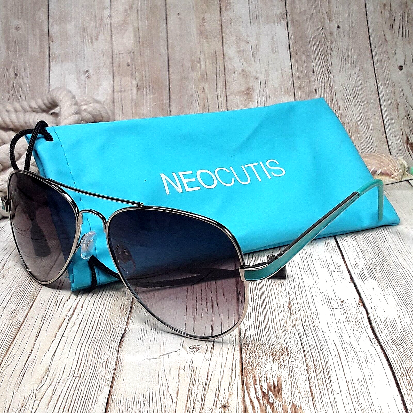 Women&#39;s Aviator Purple Gradient Sunglasses - Neocutis Silver Metal Blue ... - $6.43