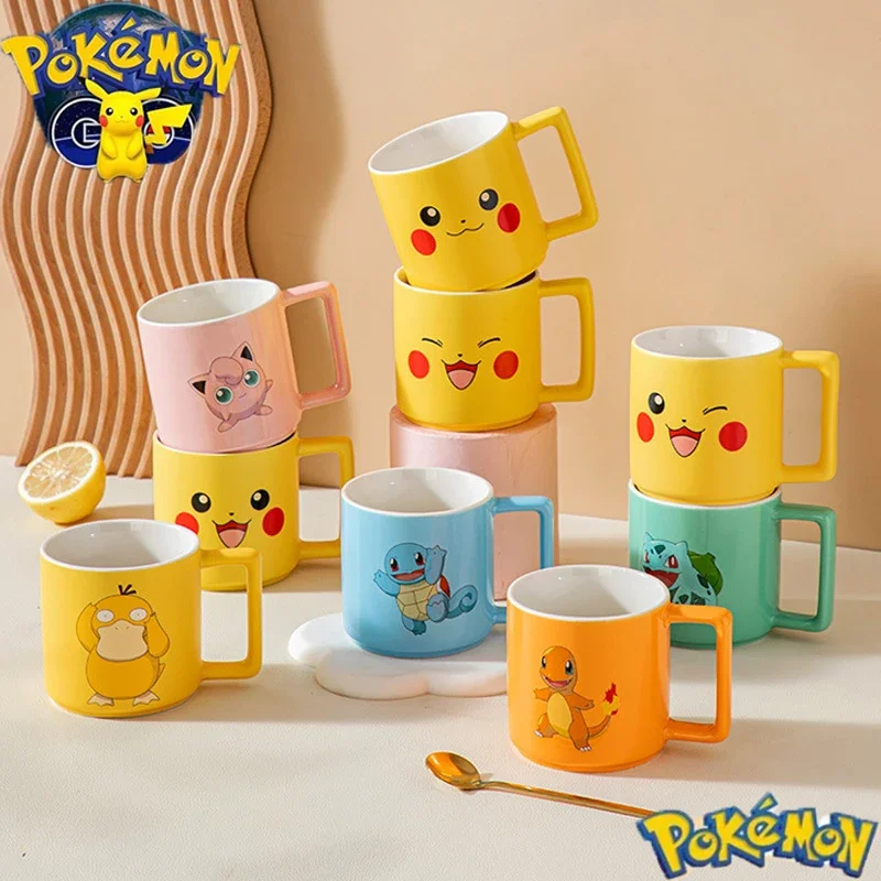 Pokemon Kawaii Pikachu Mug Charmander Cartoon Children&#39;s Creative Water Cup Cute - £7.38 GBP+