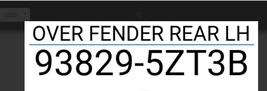 93829-5ZT3B Nissan Genuine New Over Fender RR LH.1 Qty Available. - $204.84