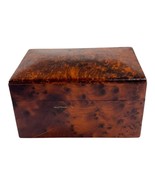 Vintage Burlwood Trinket Jewelry Box 5&quot;x4&quot; Treasure Jewelry Chest Polished - £44.27 GBP