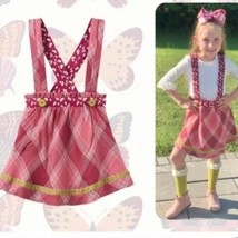Matilda Jane You &amp; Me Girls 10 Plaid Overalls Suspender Skirt 10 - $26.88