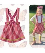 Matilda Jane You &amp; Me Girls 10 Plaid Overalls Suspender Skirt 10 - $26.88