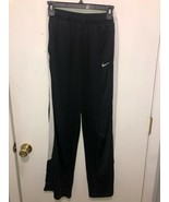Nike Women&#39;s Black W/ White Stripe Athletic Pants Sweatpants Waist 26-34 &quot; - $9.89