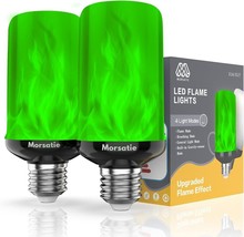 Morsatie 【Upgraded Flame】 LED Flame Light Bulbs, 4 Modes Flickering Light Bulbs - £22.85 GBP