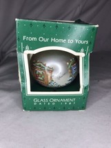 Hallmark From Our Home To Yours 1987 Glass Ornament In Box Dated Christmas - £8.69 GBP