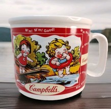 Vtg. Campbells Soup Mug Harvest Kids Sitting On A Fence &amp; Jumping On A P... - $13.87