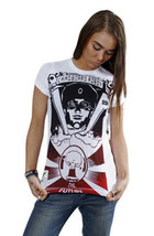 Cardboard Robot Mujer Blanco Bola de Cristal Futuro Extremo Mundo Camiseta S Nwt - £13.77 GBP