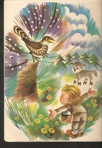 LATVIA postcard illustration to Latvian Folk Song Boy Herd Shepherd Shee... - £4.90 GBP