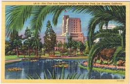 Postcard Elks Club From General Douglas MacArthur Park Los Angeles California - £3.81 GBP