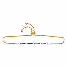 10kt Yellow Gold Womens Round Color Enhanced Brown Diamond Bolo Bracelet... - $978.52