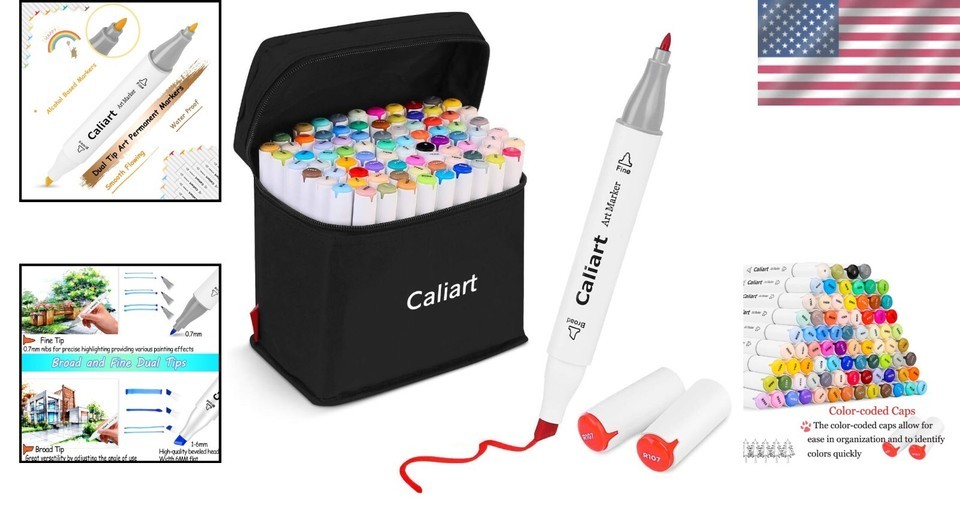 Vibrant 81 Alcohol-Based Art Markers with Fine & Chisel Tips - Ideal for Gifting Item image 2