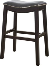 Julian 25-Inch Counter-Height Backless Wood Saddle-Seat Barstool, Grey Faux - £96.19 GBP